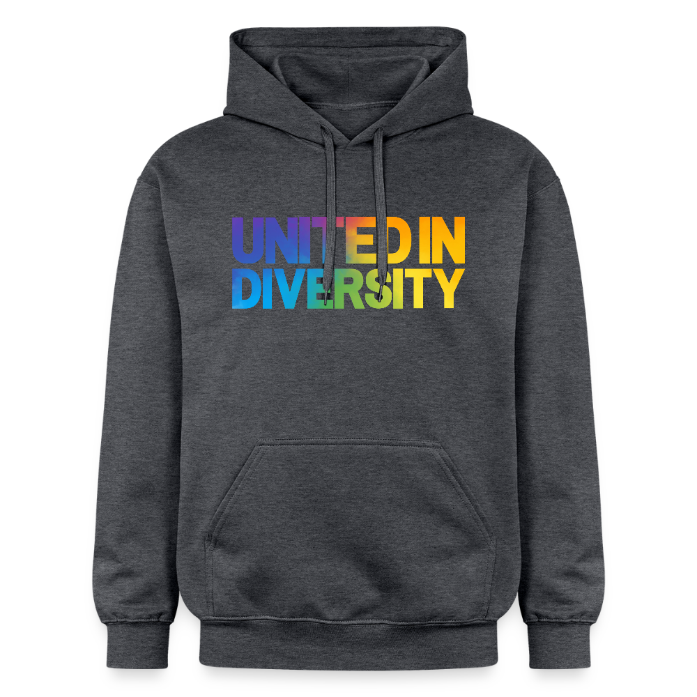 Gildan Unisex Softstyle® Midweight Hoodie  - "United in Diversity - LGBTQ" - dark heather grey