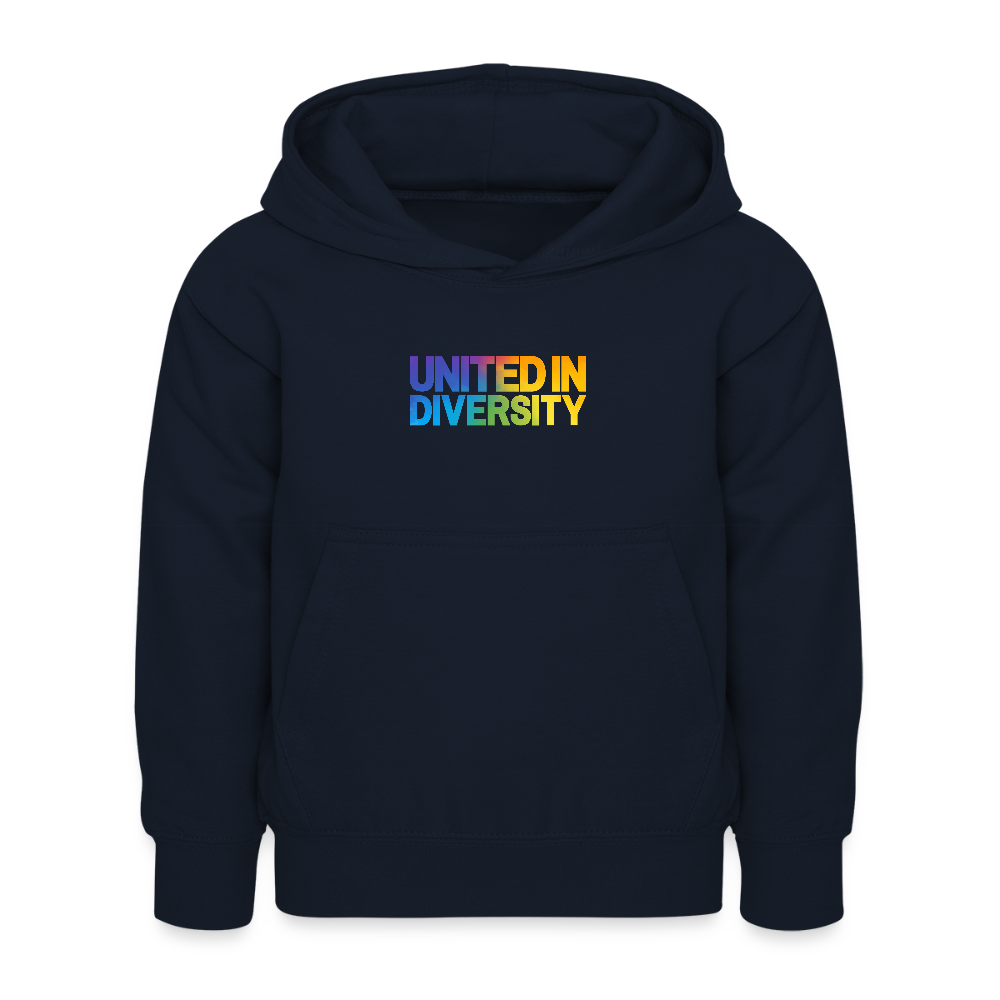 Kids Hoodie - "United in Diversity - LGBTQ" - navy