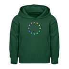 Kids Hoodie - "12 Stars - LGBTQ" - bottle green
