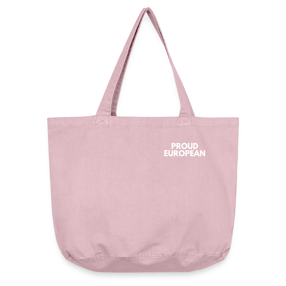 "PROUD EUROPEAN" - Vintage-Washed Shopper (small) - vintage rose