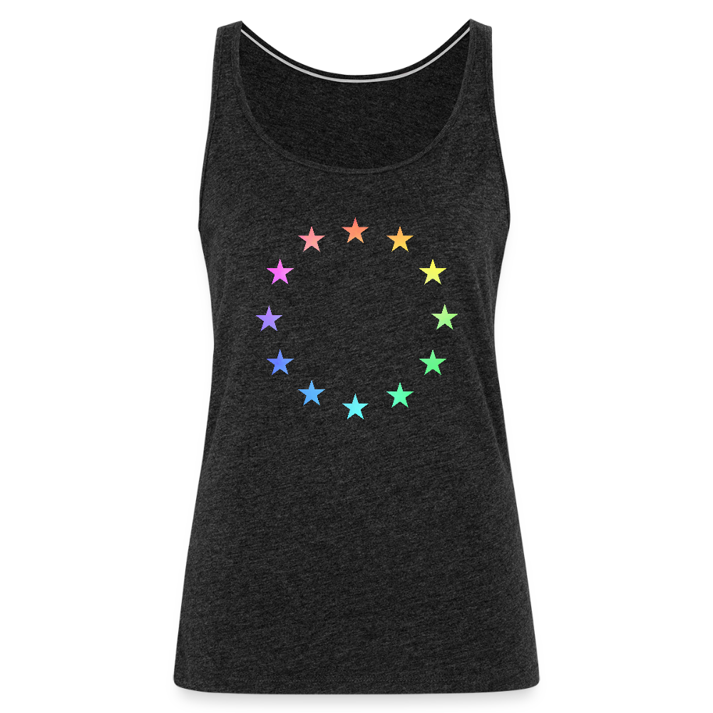 Women’s Premium Tank Top - "12 Stars - LGBTQ" - charcoal grey