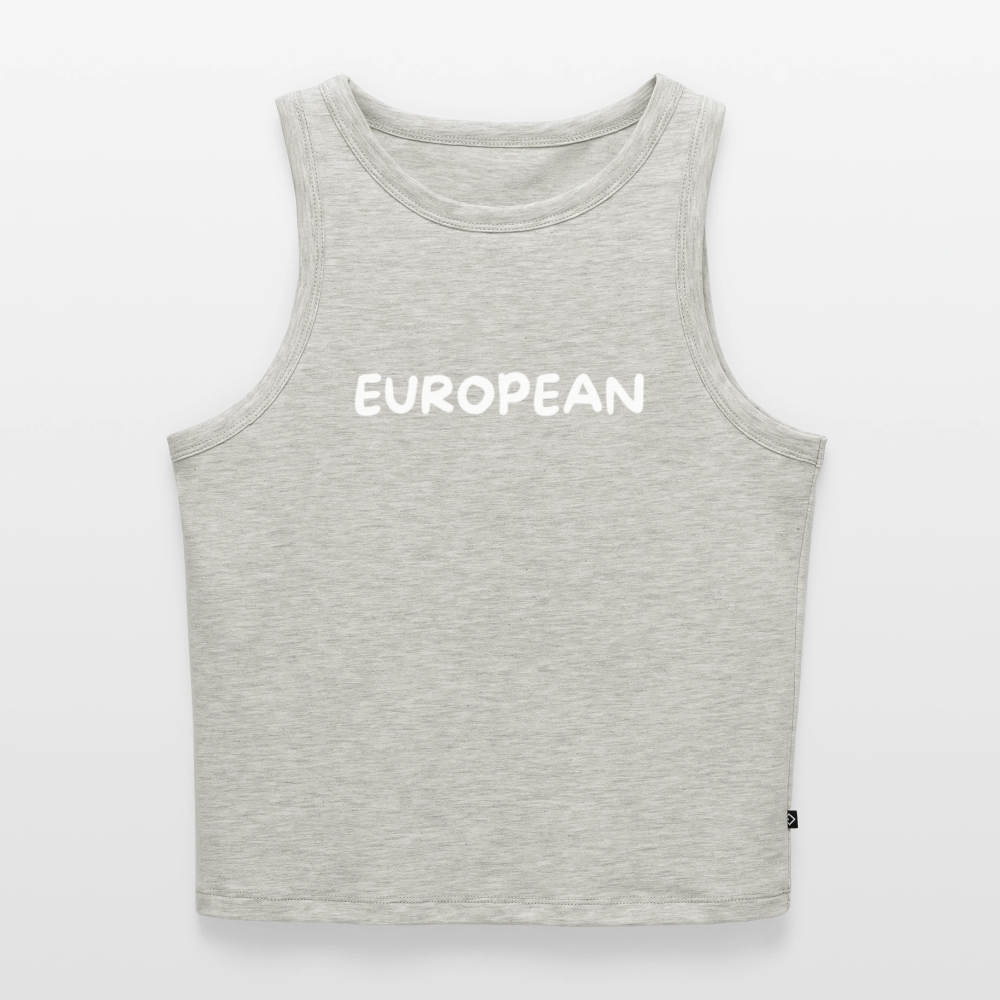 "EUROPEAN" - Frauen Cropped Tank Top - heather grey