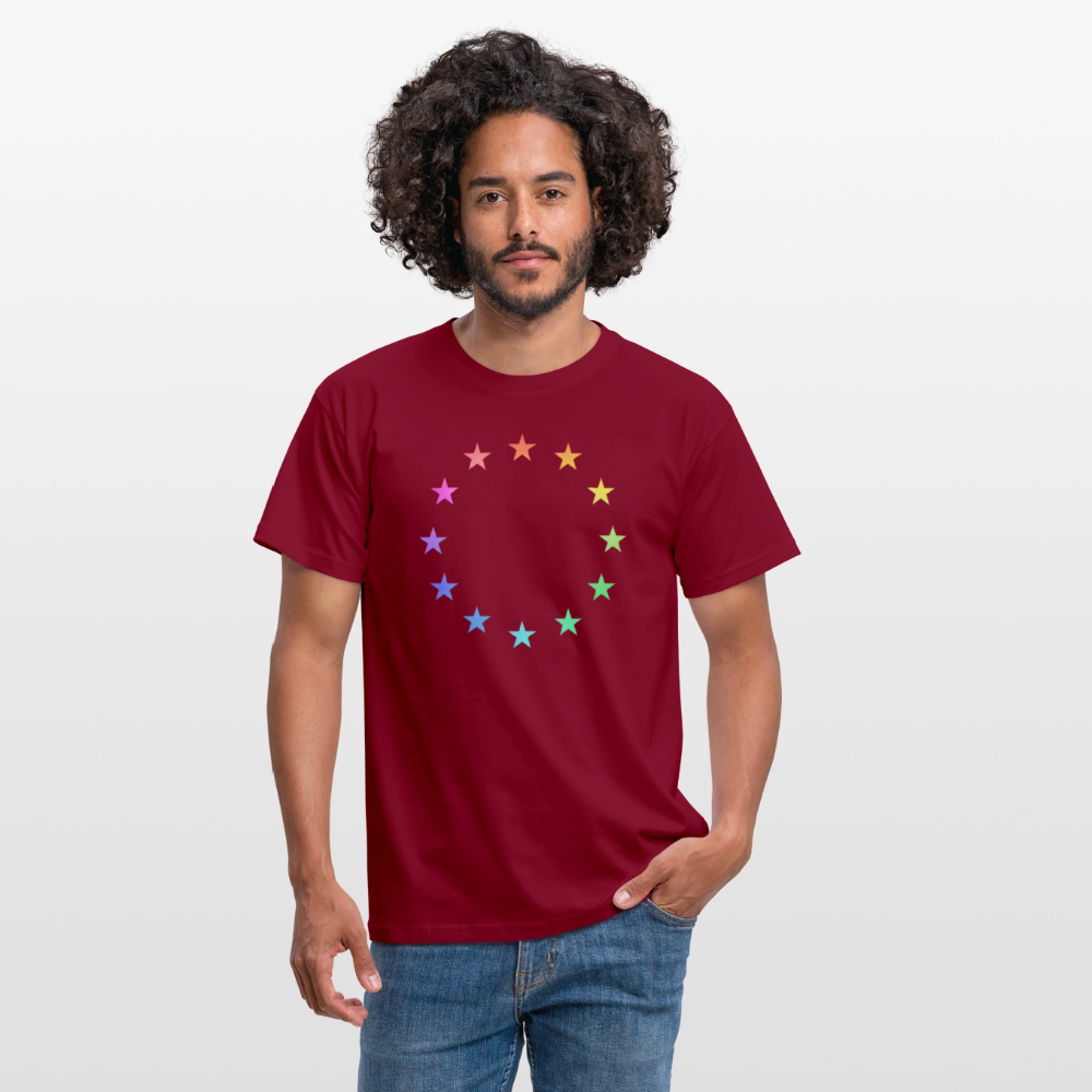 Men's T-Shirt - "12 Stars - LGBTQ" - brick red
