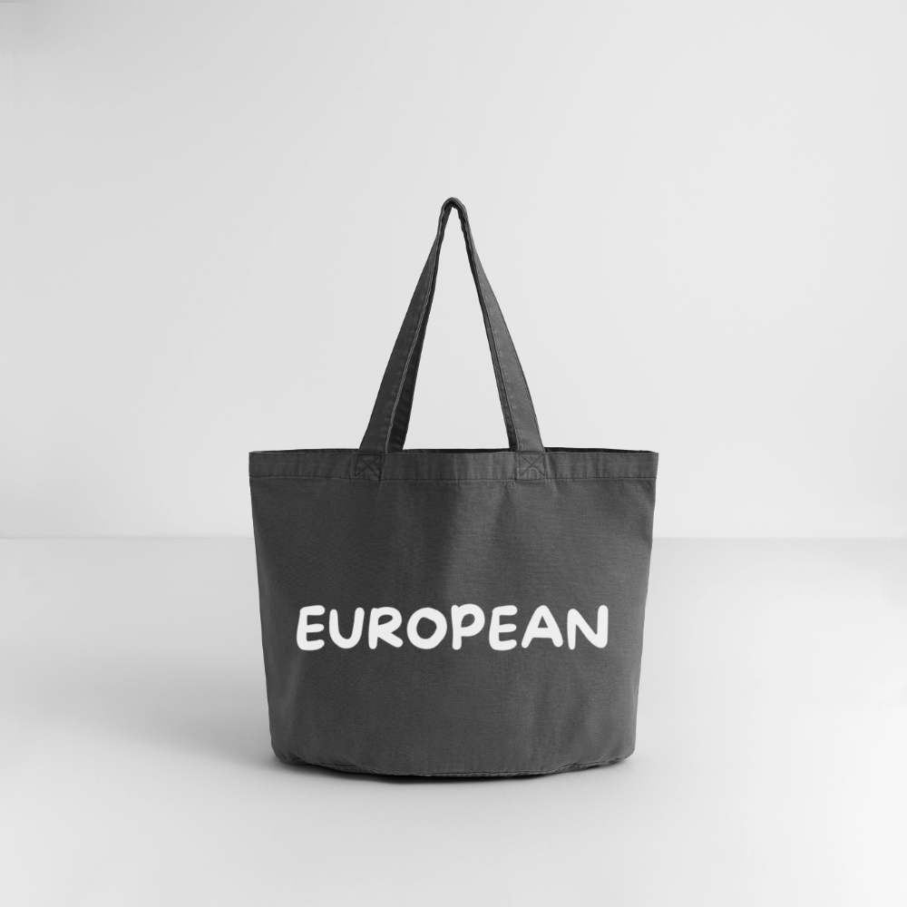 "EUROPEAN" - Vintage-Washed Shopper - vintage black