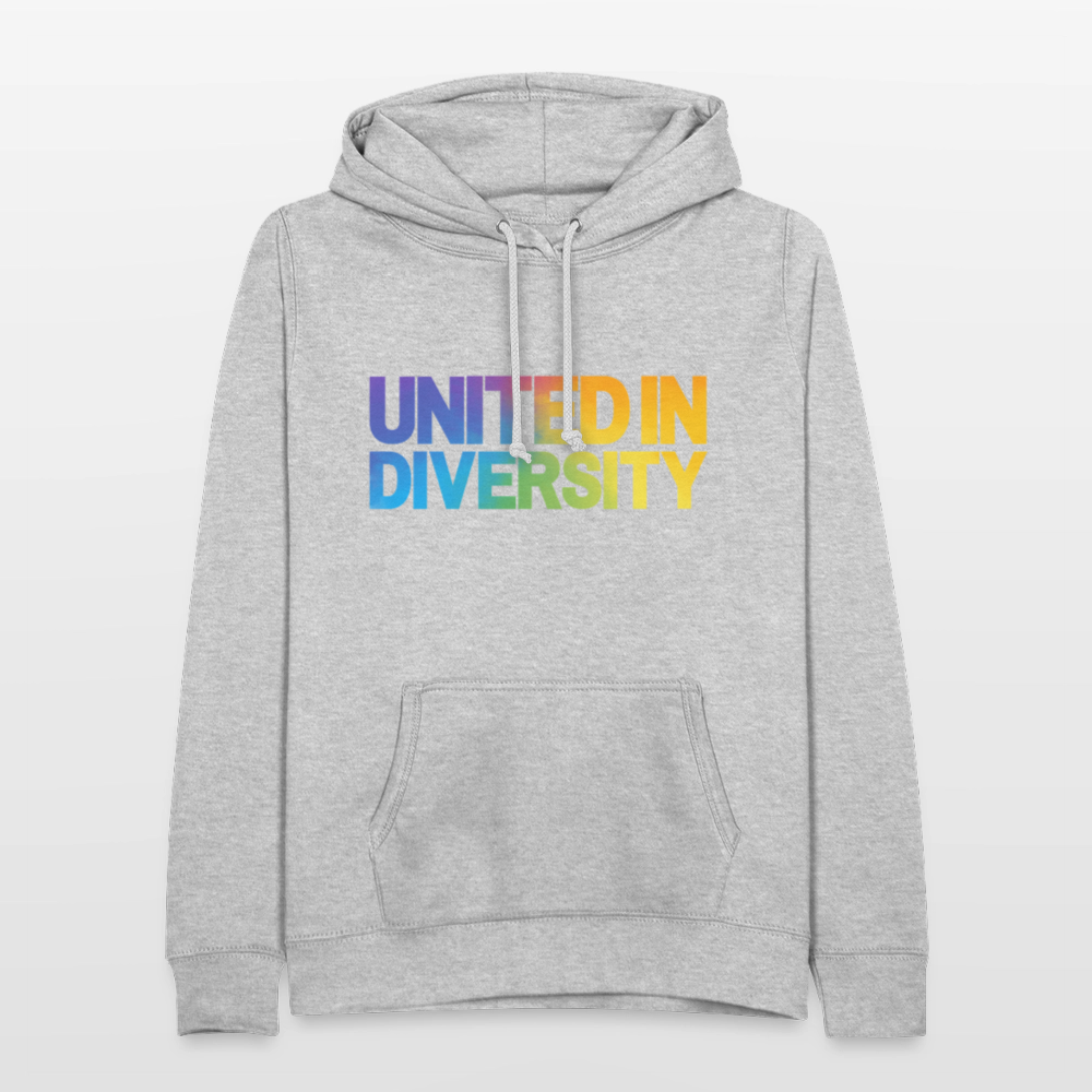 Women's Hoodie - "United in Diversity - LGBTQ" - light heather grey