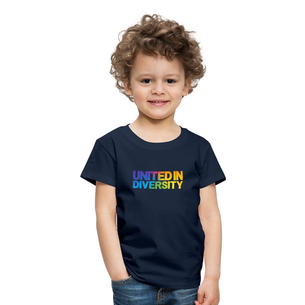 Kids' Premium T-Shirt  - "United in Diversity - LGBTQ" - navy
