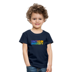 Kids' Premium T-Shirt  - "United in Diversity - LGBTQ" - navy