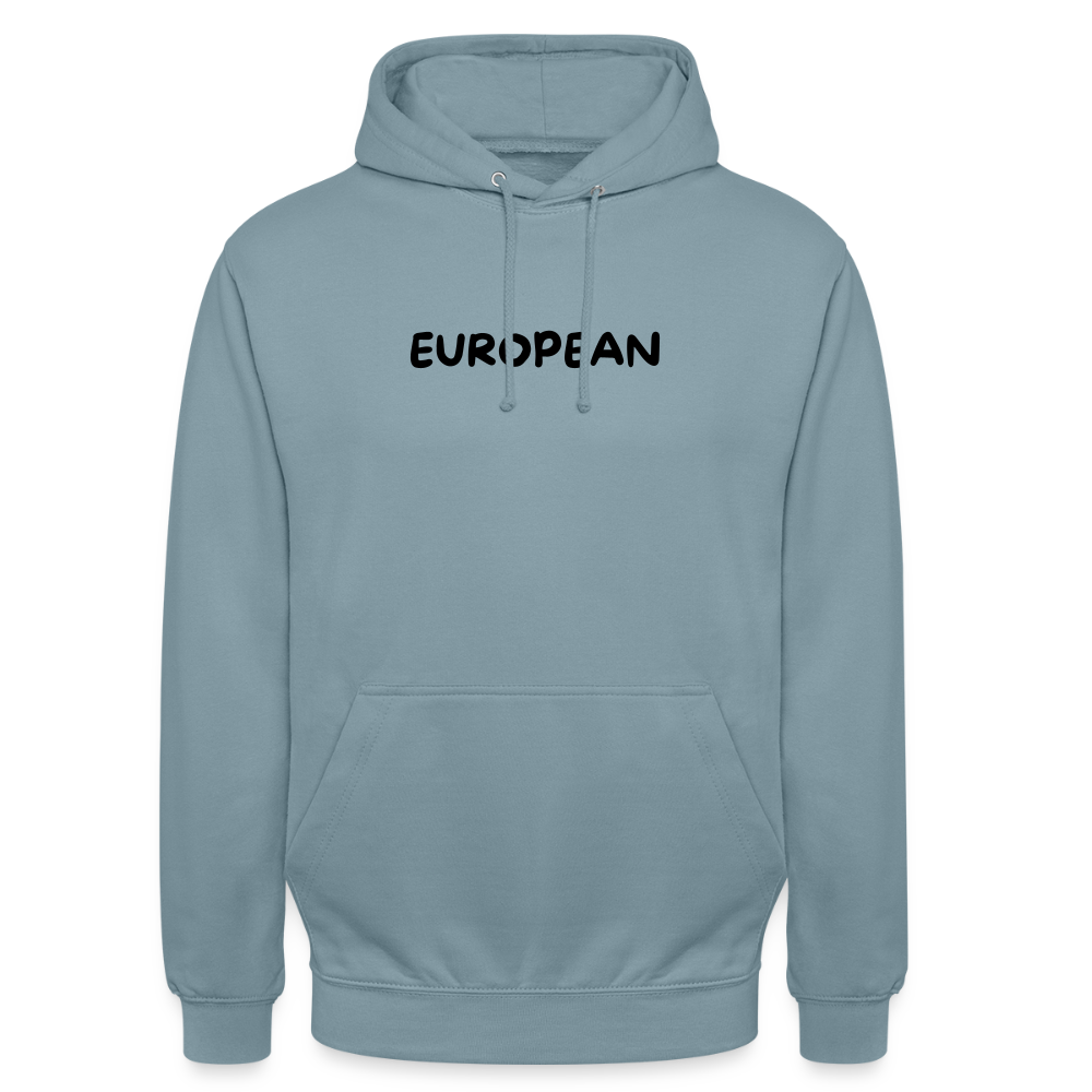 "EUROPEAN" - Unisex Hoodie - stonewash blue