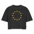 "12-Stars" - Women’s Oversized Organic Cropped T-Shirt - heather anthracite
