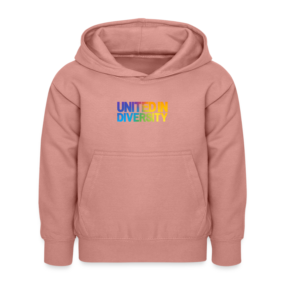 Kids Hoodie - "United in Diversity - LGBTQ" - dusky rose