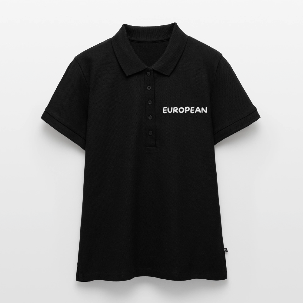 "EUROPEAN" - Frauen Premium Bio Polo Shirt - black