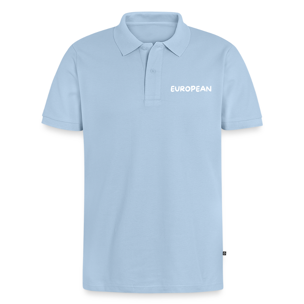 "EUROPEAN" - Männer Premium Bio Polo Shirt - light blue