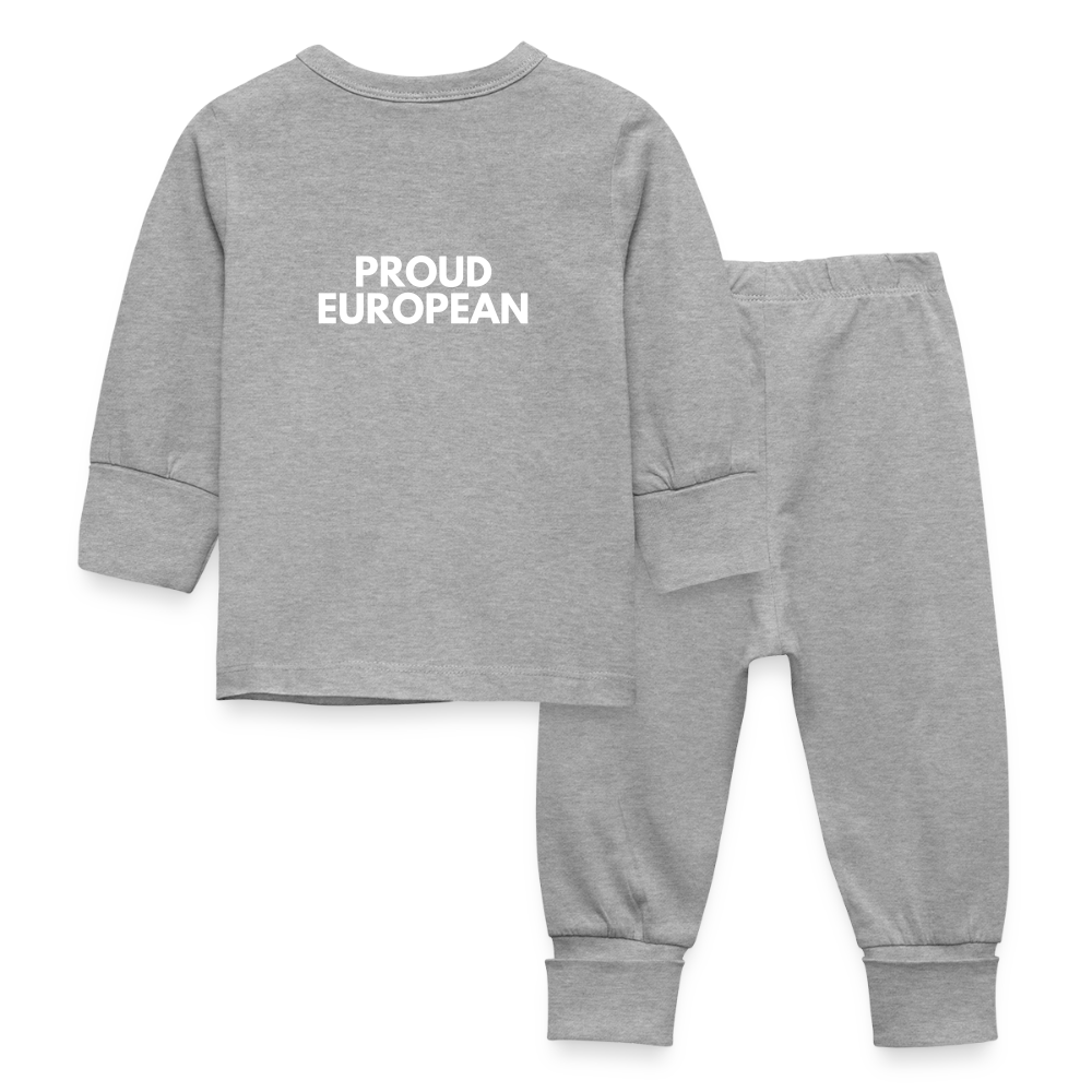 "PROUD EUROPEAN" - Baby Schlafanzug - heather grey
