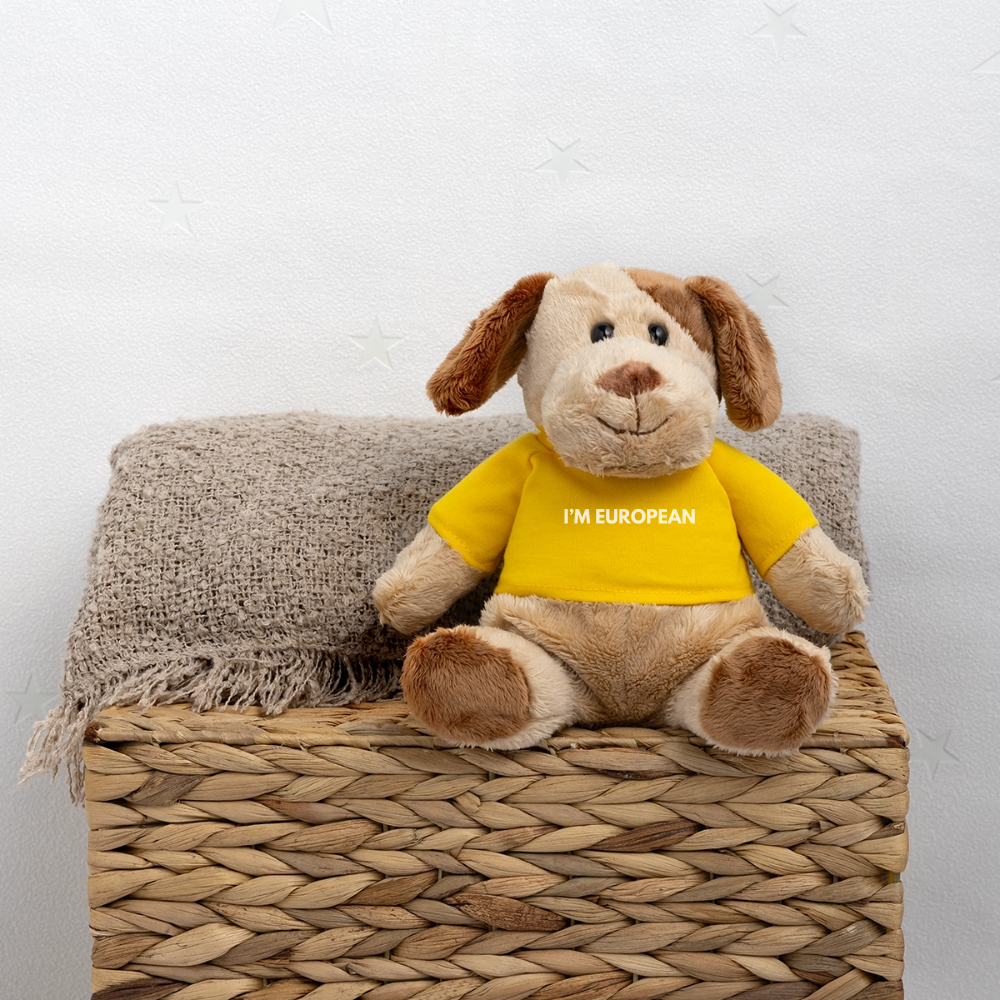 "I'M EUROPEAN" - MiniFeet® Hund Helge - sun yellow