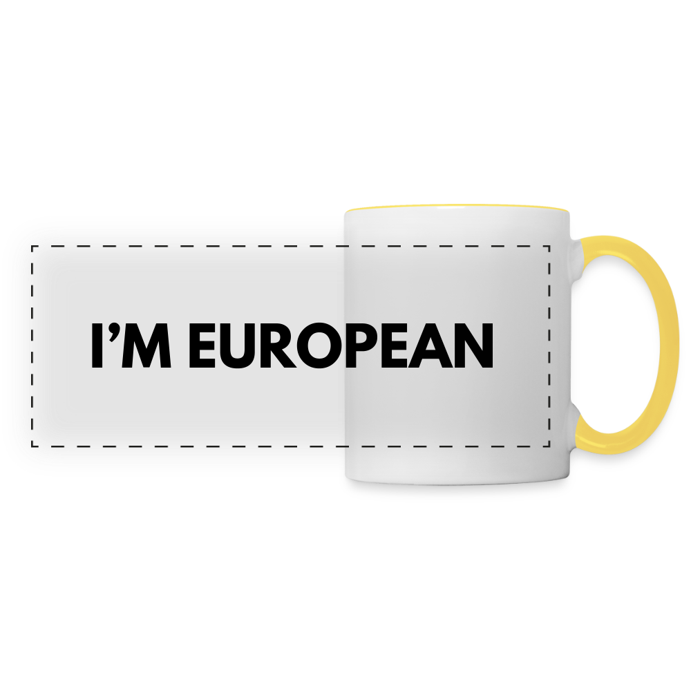 "I'M EUROPEAN" - Tasse - white/yellow