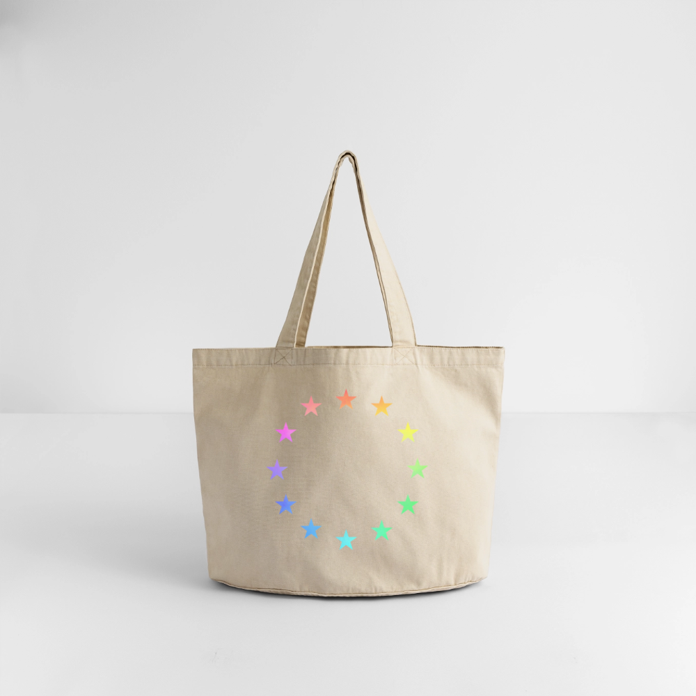 Vintage-washed Shopper - "12 Stars - LGBTQ" - vintage sand 