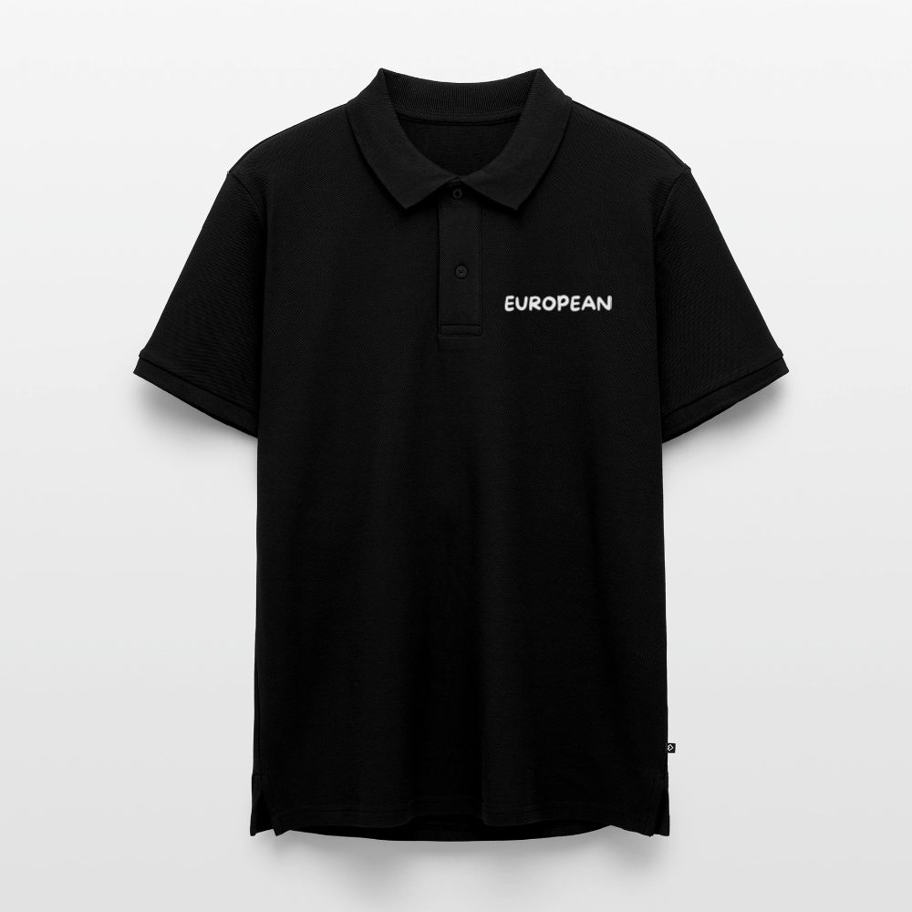 "EUROPEAN" - Männer Premium Bio Polo Shirt - black