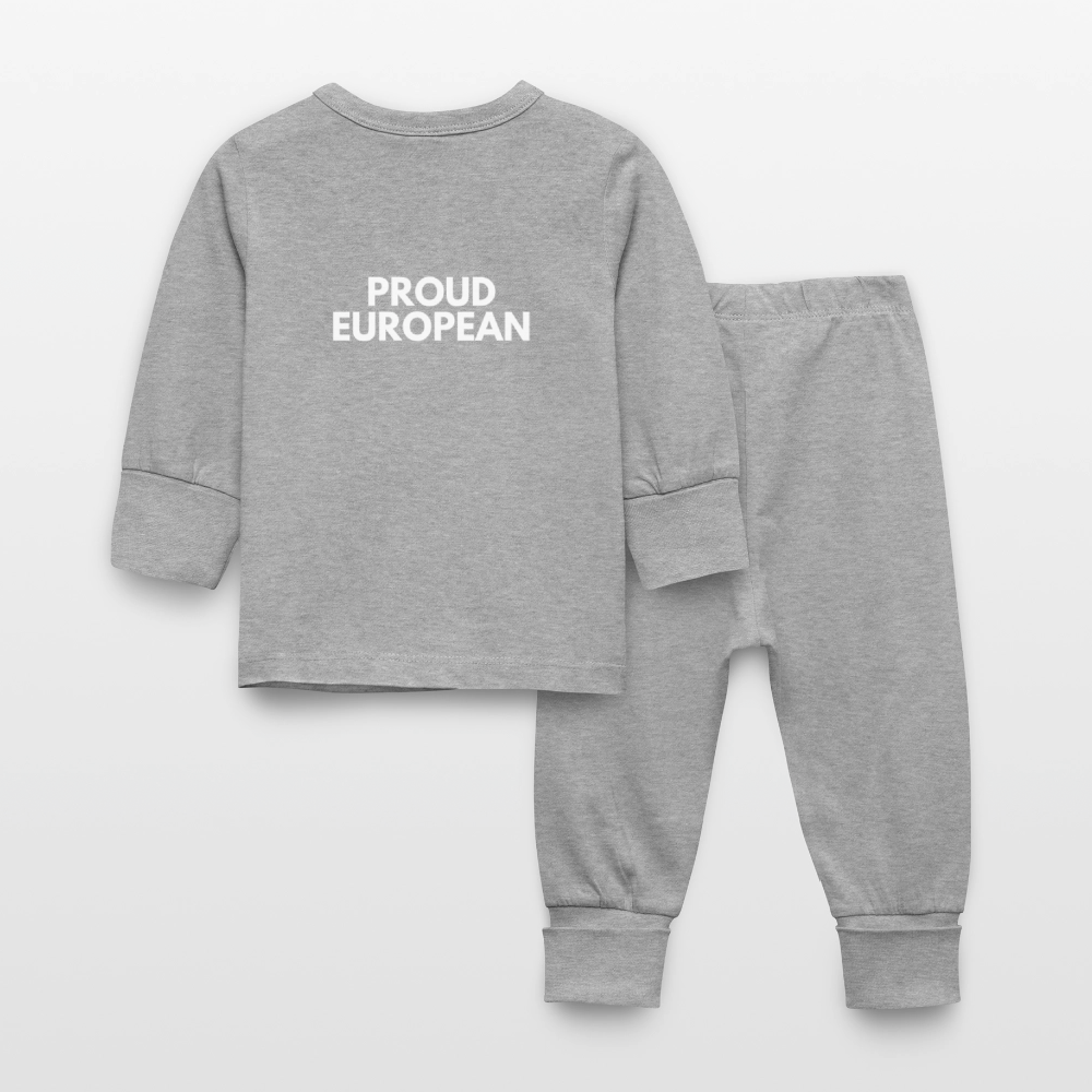 "PROUD EUROPEAN" - Baby Schlafanzug - heather grey