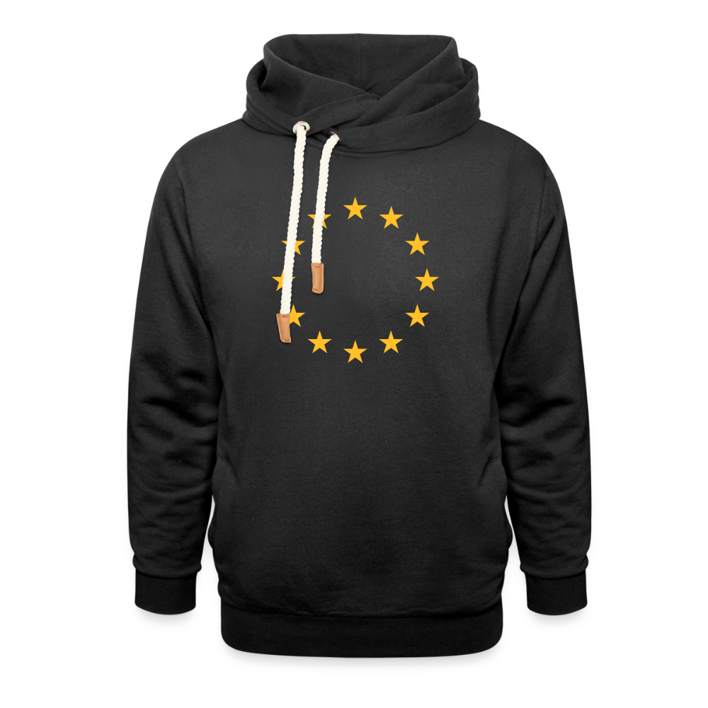 "12-Stars" - Shawl Collar Hoodie - black