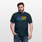 Men's T-Shirt - "United in Diversity - LGBTQ" - navy
