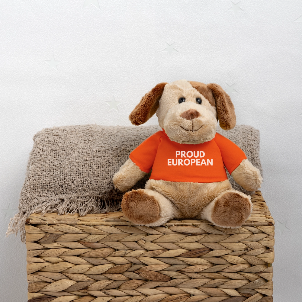 "PROUD EUROPEAN" - MiniFeet® Hund Helge - golden orange
