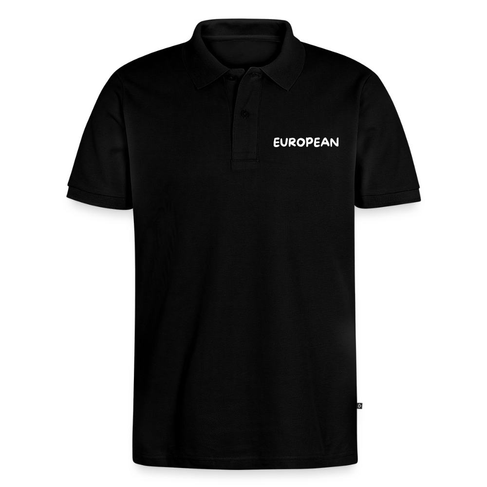 "EUROPEAN" - Männer Premium Bio Polo Shirt - black