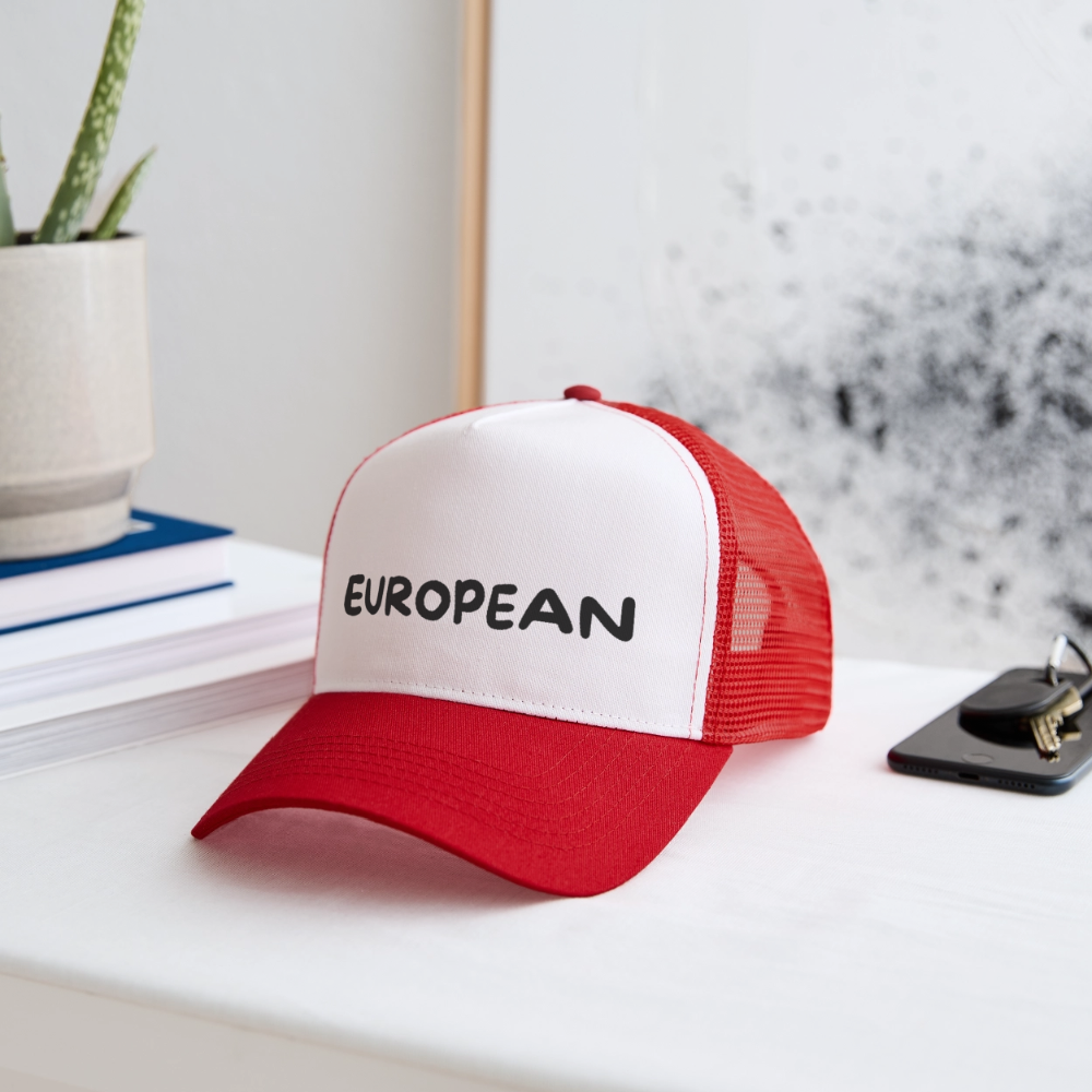 "EUROPEAN" - Trucker Cap - white/red