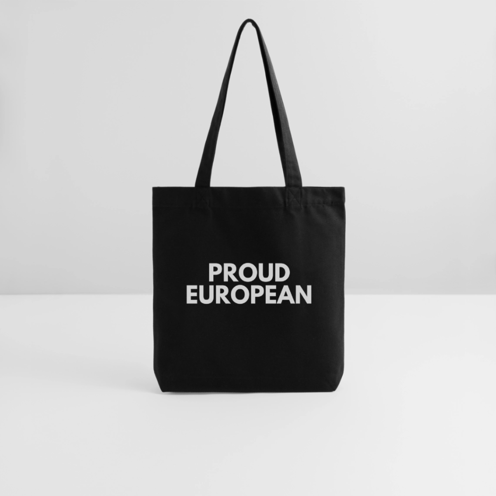 "PROUD EUROPEAN" - Stanley/Stella recycelter Heavyweight Stoffbeutel - black