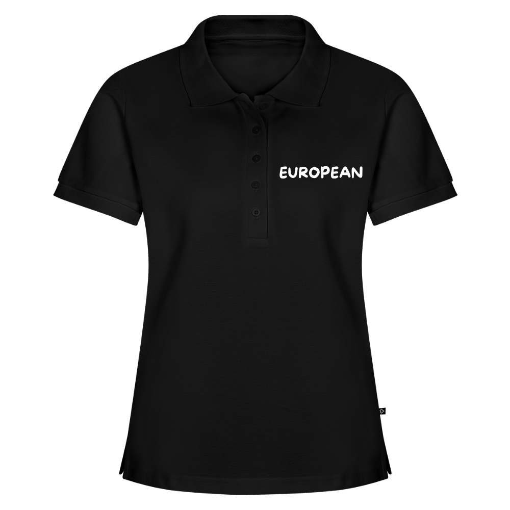 "EUROPEAN" - Frauen Premium Bio Polo Shirt - black