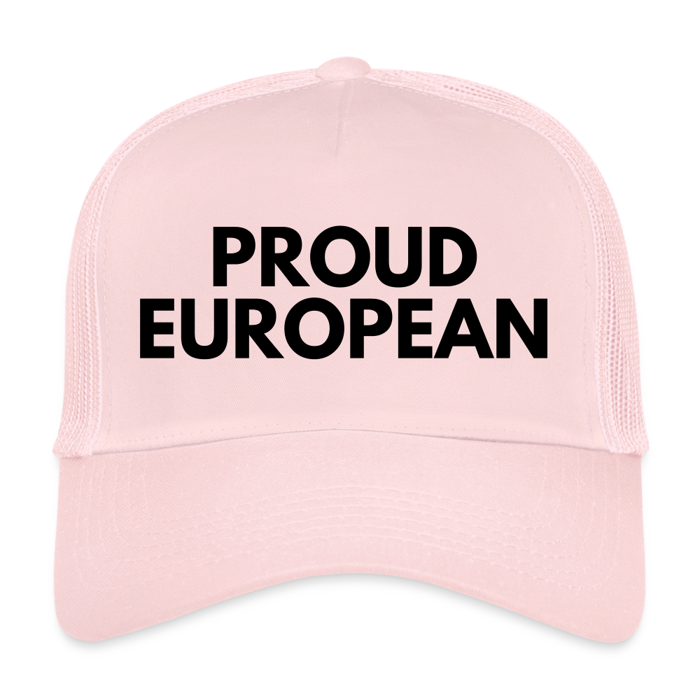 "PROUD EUROPEAN" - Trucker Cap - pale pink