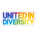 Sticker - "United in Diversity - LGBTQ" - white matte