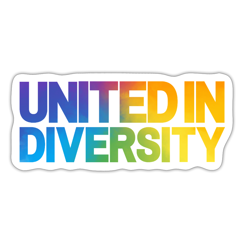 Sticker - "United in Diversity - LGBTQ" - white matte