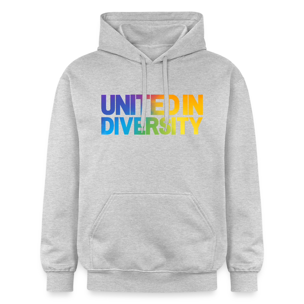 Gildan Unisex Softstyle® Midweight Hoodie  - "United in Diversity - LGBTQ" - light heather grey