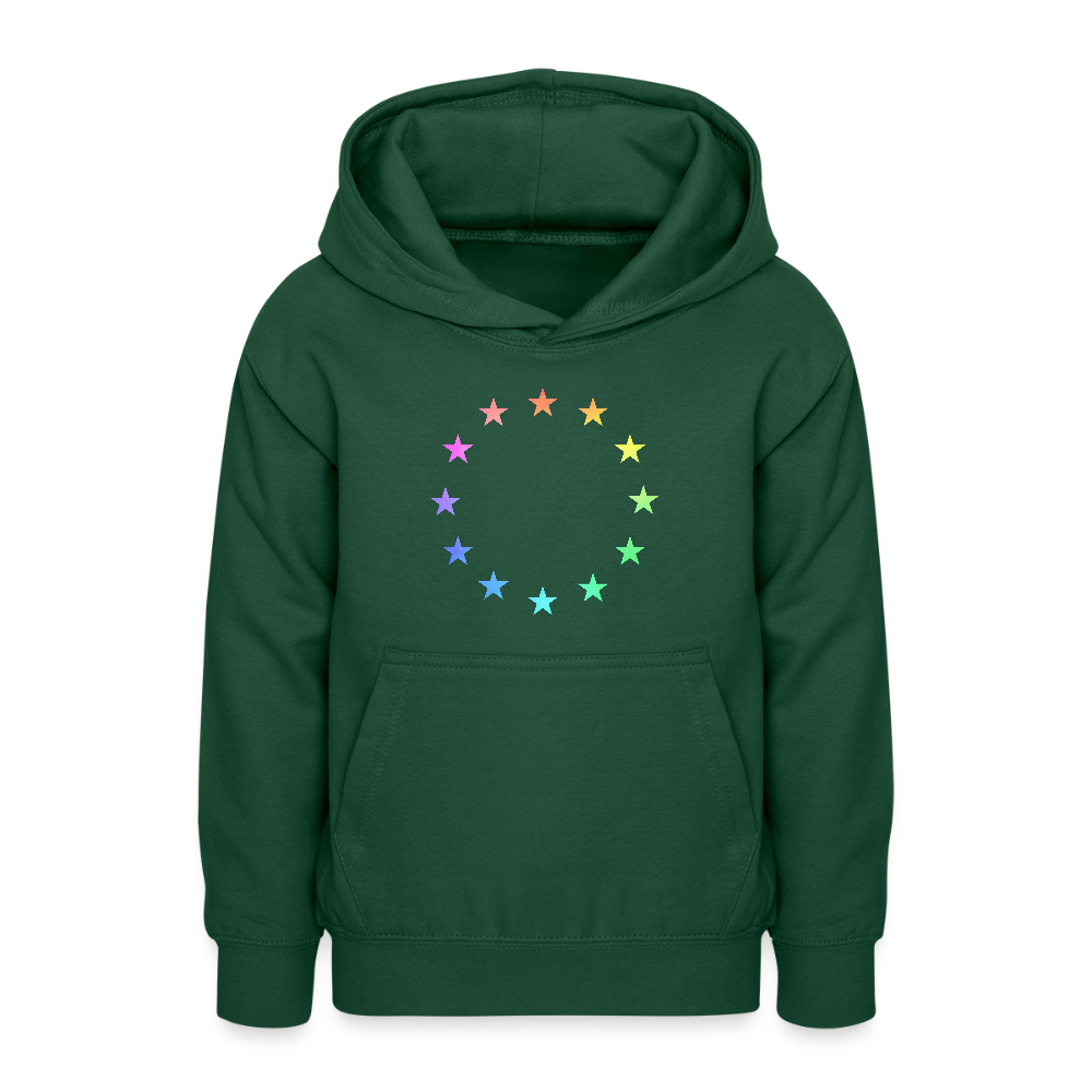 Teen Hoodie - "12 Stars - LGBTQ" - bottle green