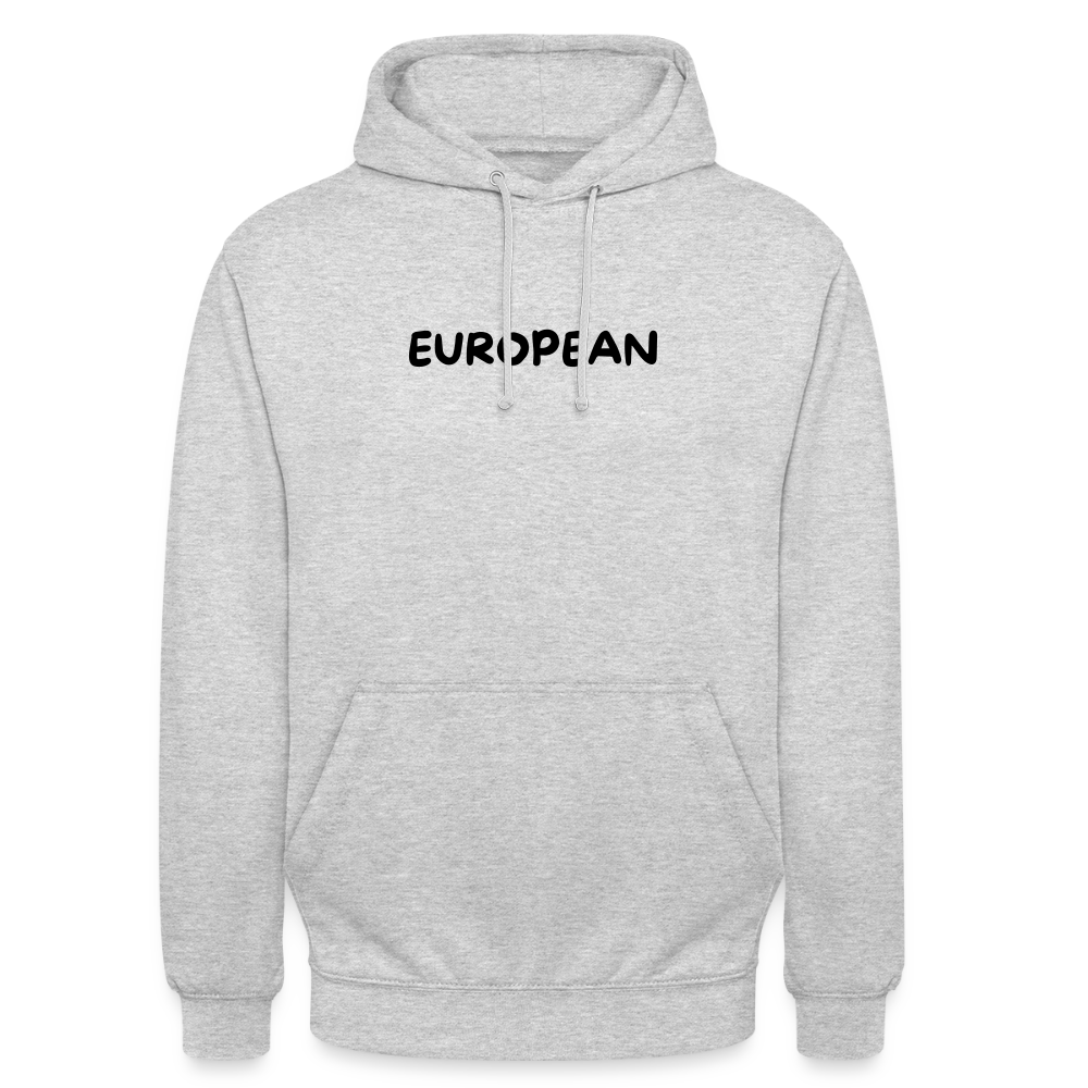 "EUROPEAN" - Unisex Hoodie - light heather grey