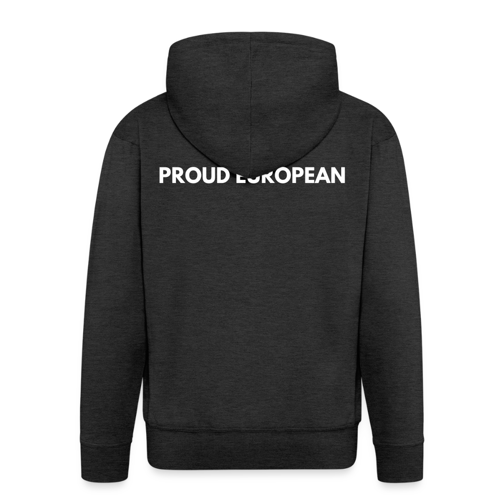 "PROUD EUROPEAN" - Männer Premium Kapuzenjacke - charcoal grey