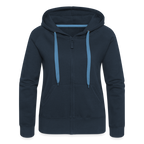 Women's Premium Hooded Jacket - "United in Diversity - LGBTQ" - navy