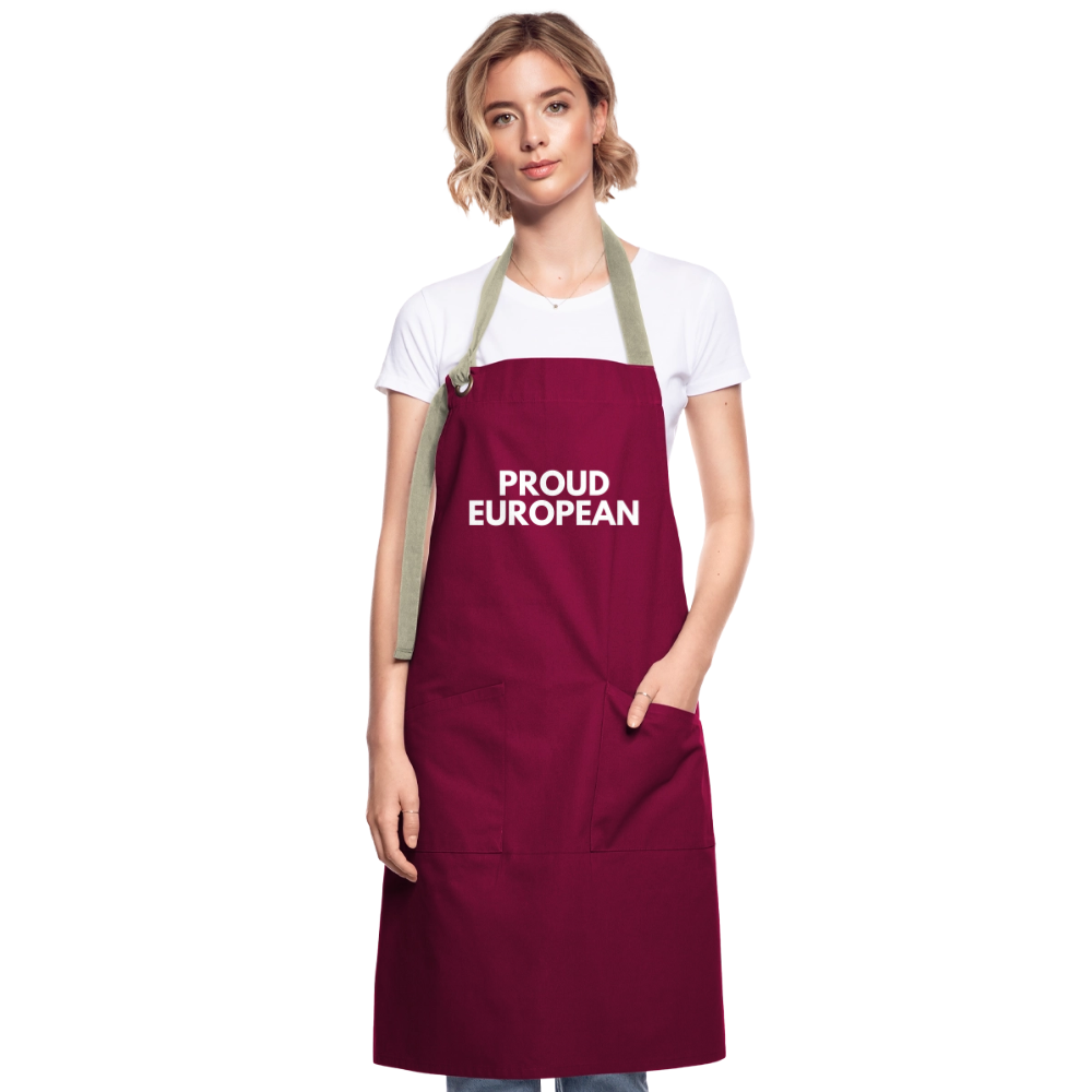 "PROUD EUROPEAN" - Kontrastschürze - burgundy / desert sand