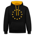 "12-Stars" - Contrast Colour Hoodie - black/gold