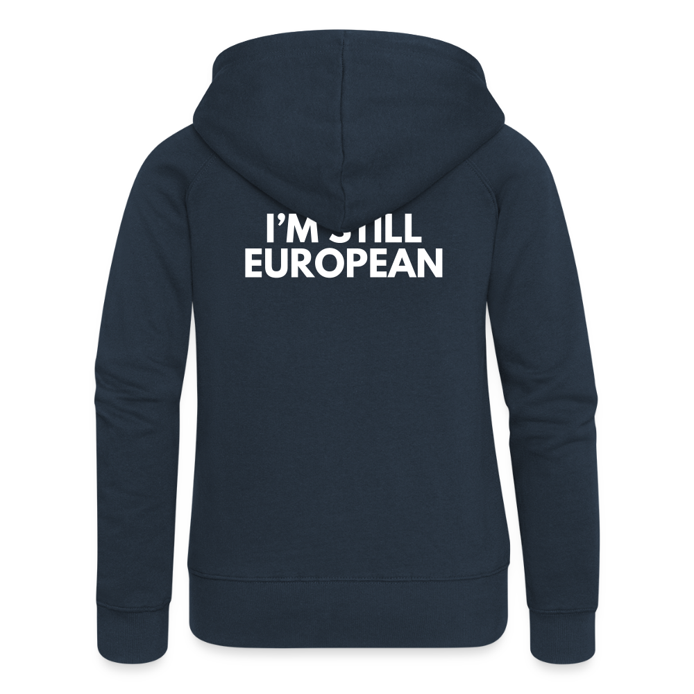"EUROPEAN" - Frauen Premium Kapuzenjacke - navy