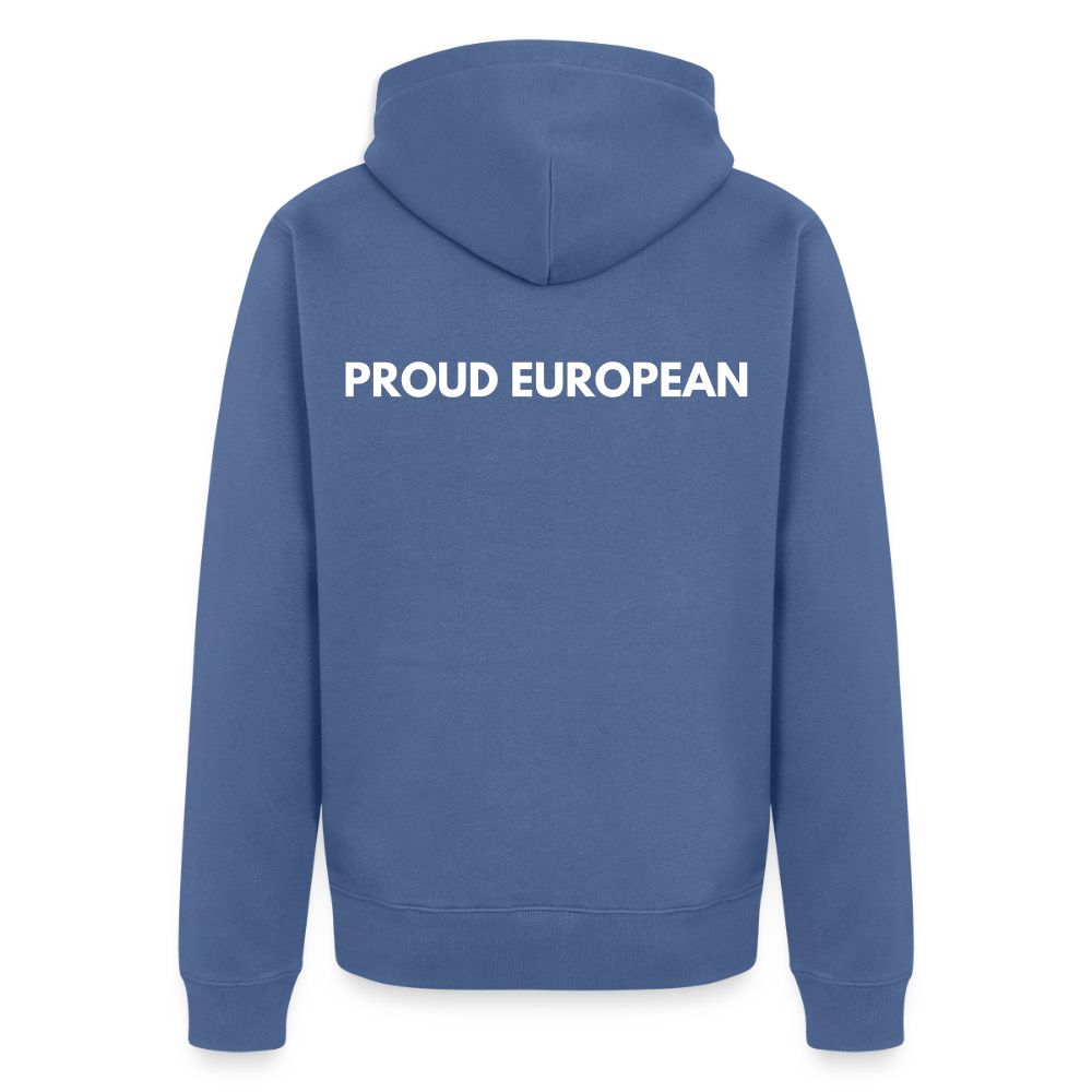 "PROUD EUROPEAN" - Männer Premium Kapuzenjacke - stone blue
