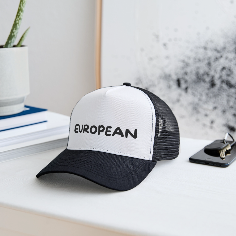"EUROPEAN" - Trucker Cap - white/black