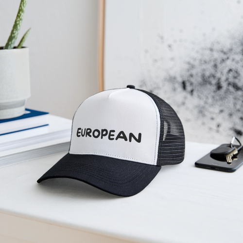 "EUROPEAN" - Trucker Cap - white/black