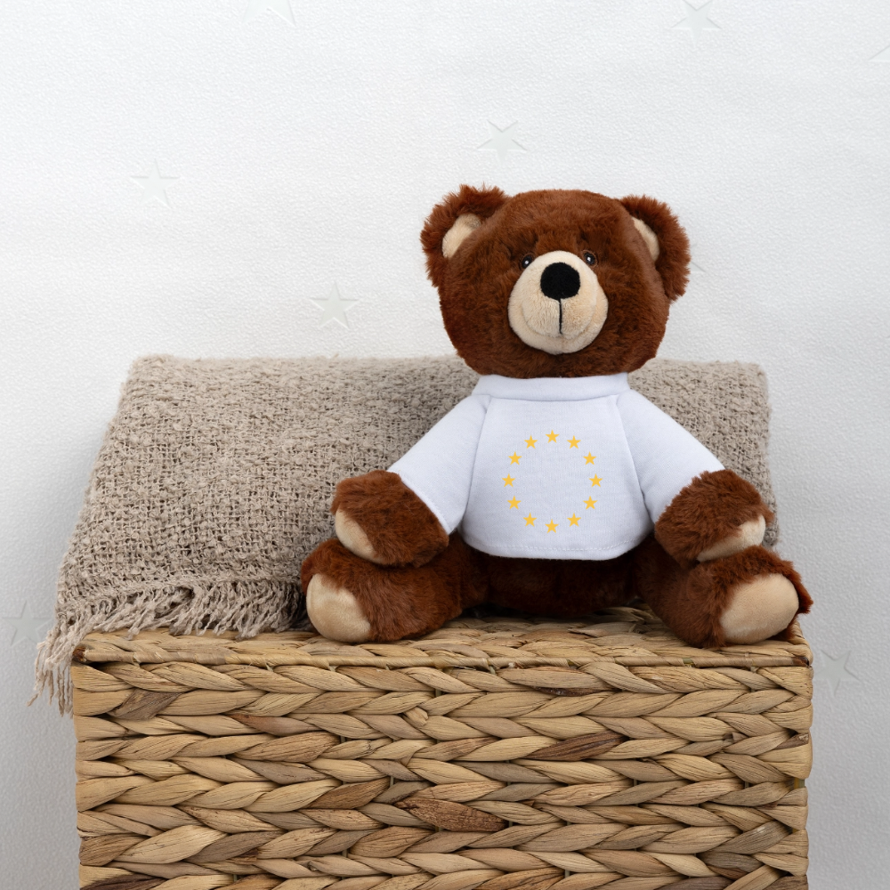 "12-Stars" - MiniFeet® RecycelBär® Teddy Bear Brown - white
