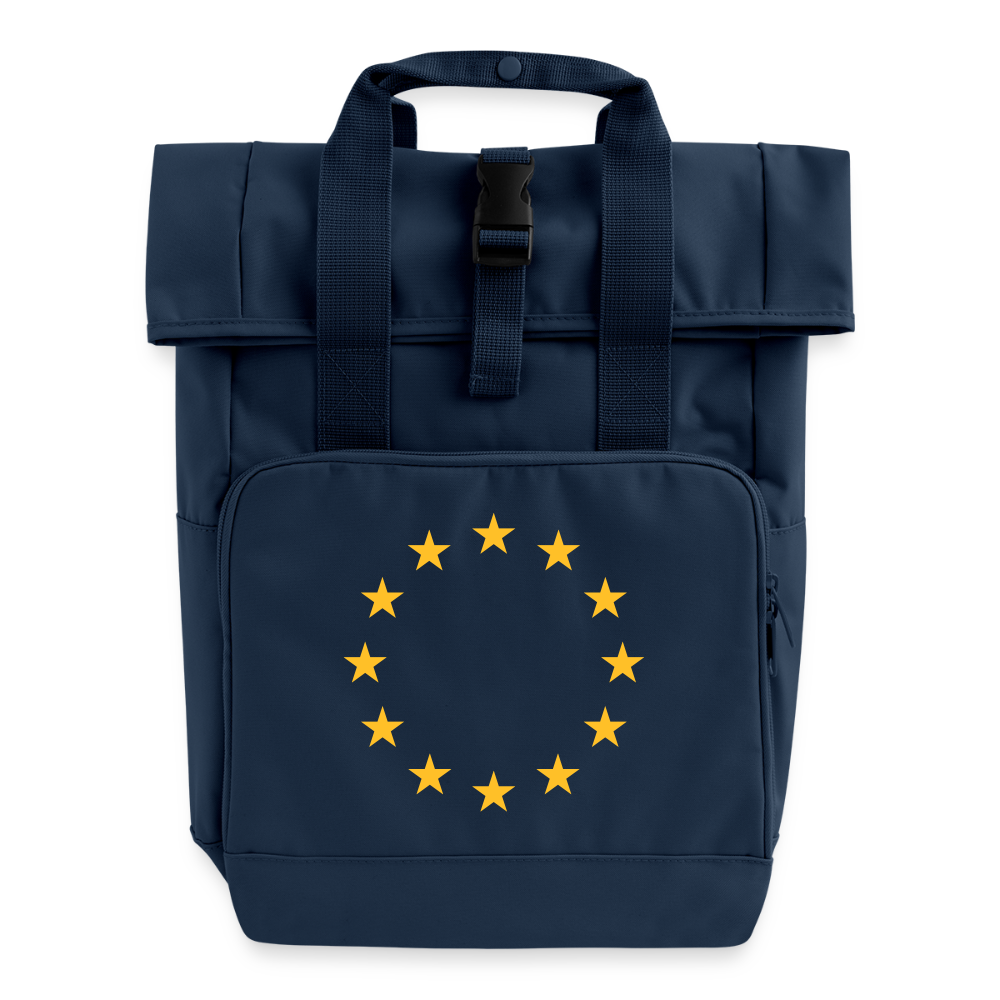 "12-Stars" - Roll Top Backpack with Two Handles - navy