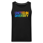 Men’s Premium Tank Top - "United in Diversity - LGBTQ" - black