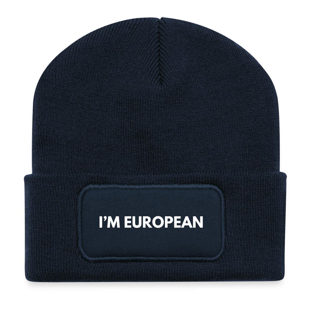 "I'M EUROPEAN" - Recycelte Patch Beanie - french navy