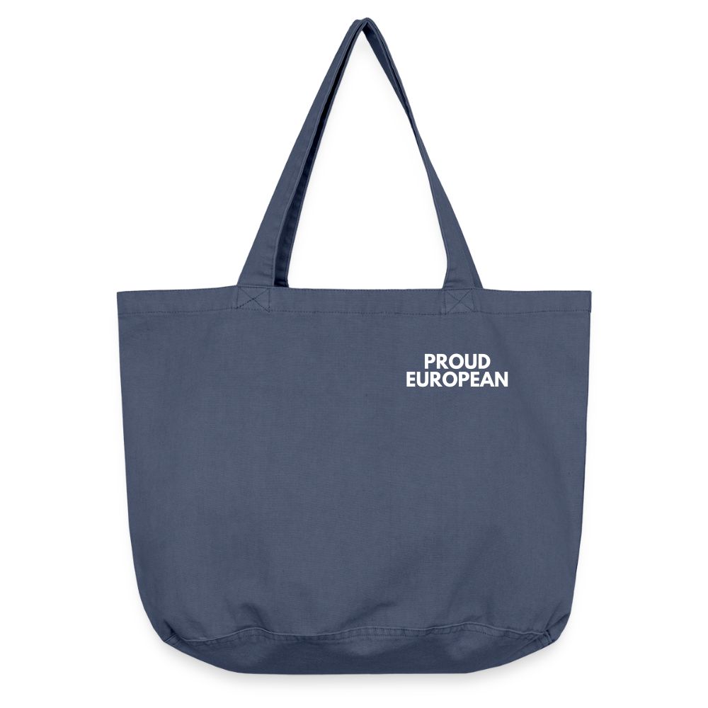 "PROUD EUROPEAN" - Vintage-Washed Shopper (small) - vintage denim