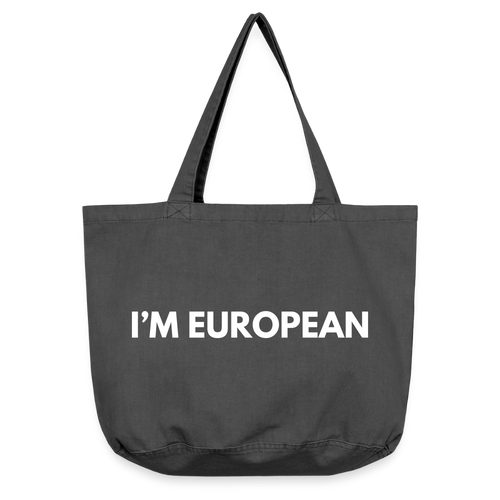 "I'M EUROPEAN" - Vintage-Washed Shopper - vintage black
