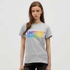 Women's T-Shirt - "United in Diversity - LGBTQ" - heather grey